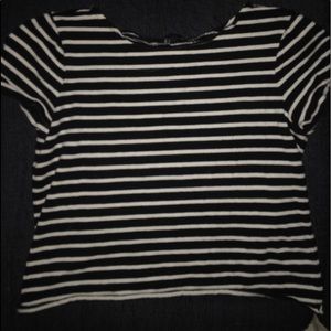 Forever 21 black and white striped crop top